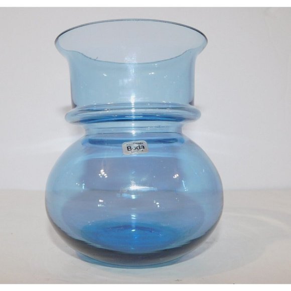 Vintage Kosta Boda Sweden 12cm  Blue Glass Hurricane Candle holder Vase - Picture 10 of 16